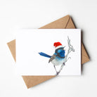 Christmas Blue Wren Greeting Card and envelope