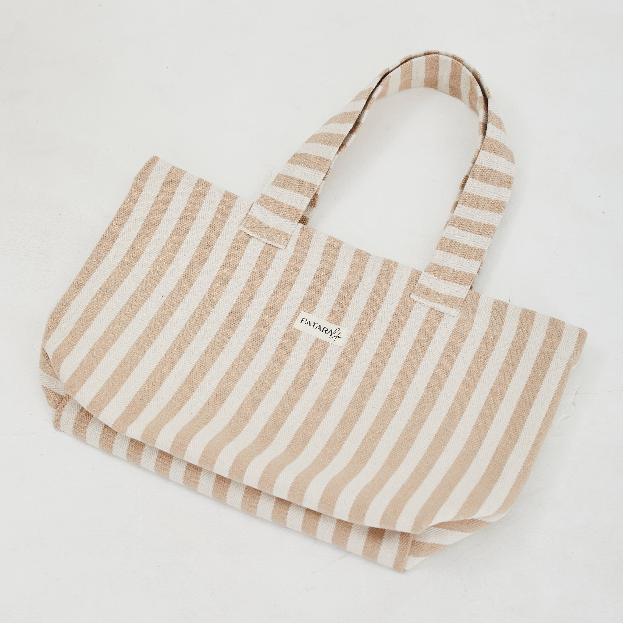 Patara Life Woven Linen Tote - Light Brown