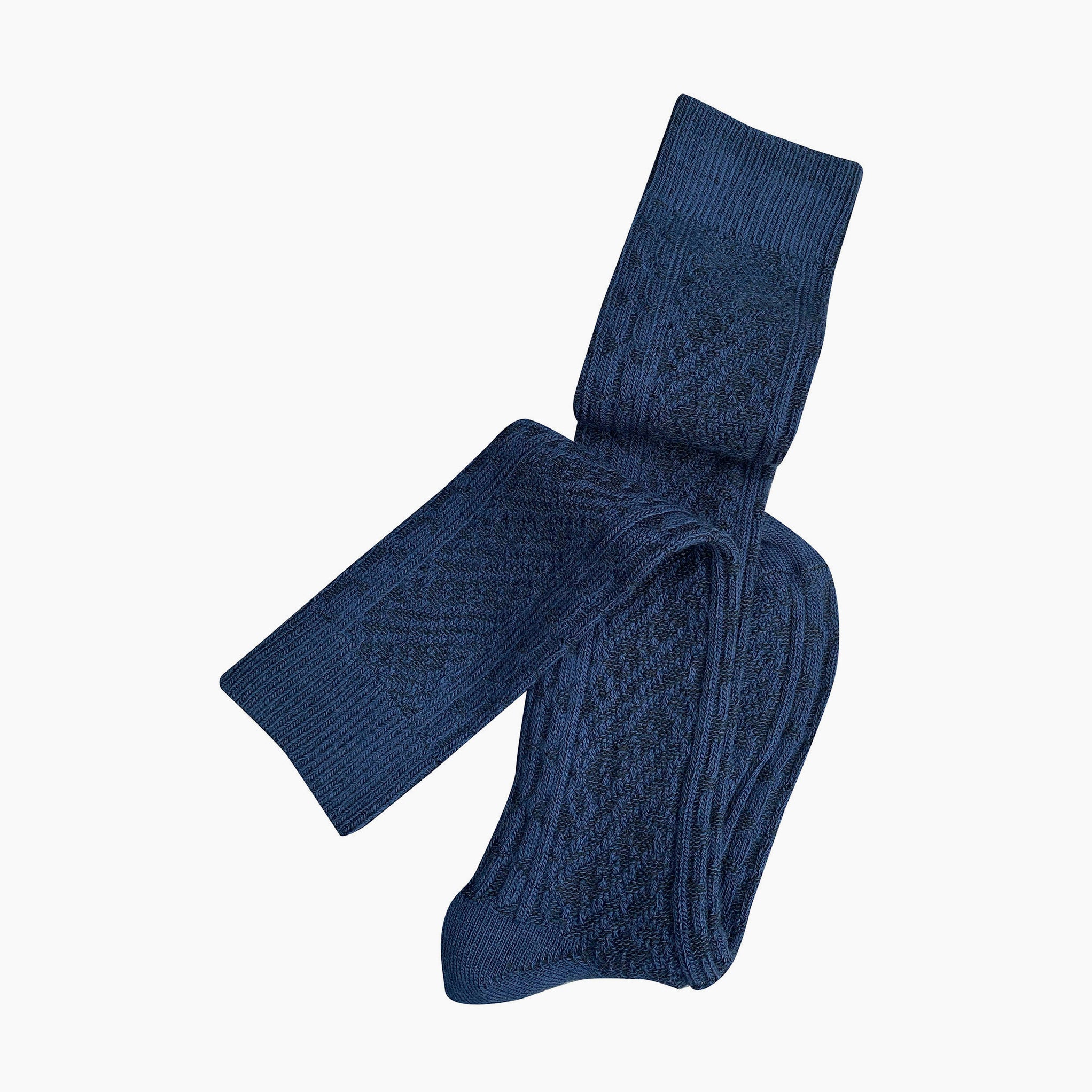 Merino Wool Knee Length Socks - Vintage in Blue