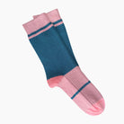 Waffle Cotton Socks  - Petrol/Pink